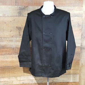 Chef Revival Chef Coat Shirt Long Sleeve Size M Black **